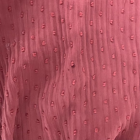 ZIMMERMANN MIDI DRESS ESPIONAGE BRICK PLISSE SWISS DOT SIZE 0 LONG SLEEVE - Picture 9 of 11